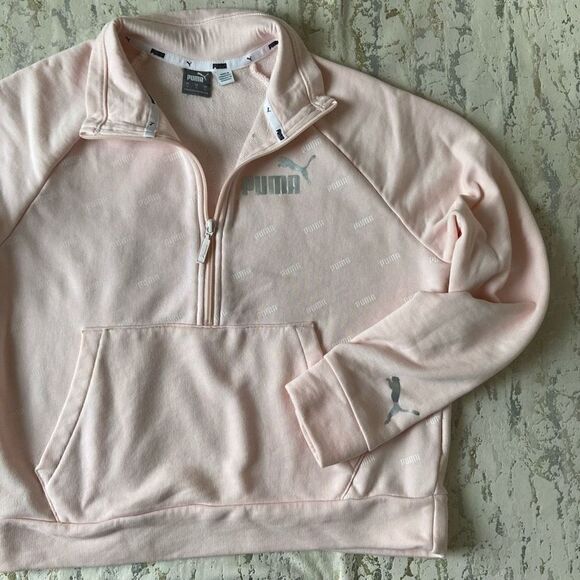 Puma Crop baby pink 1/4 zip sweatshirt - Picture 6 of 12